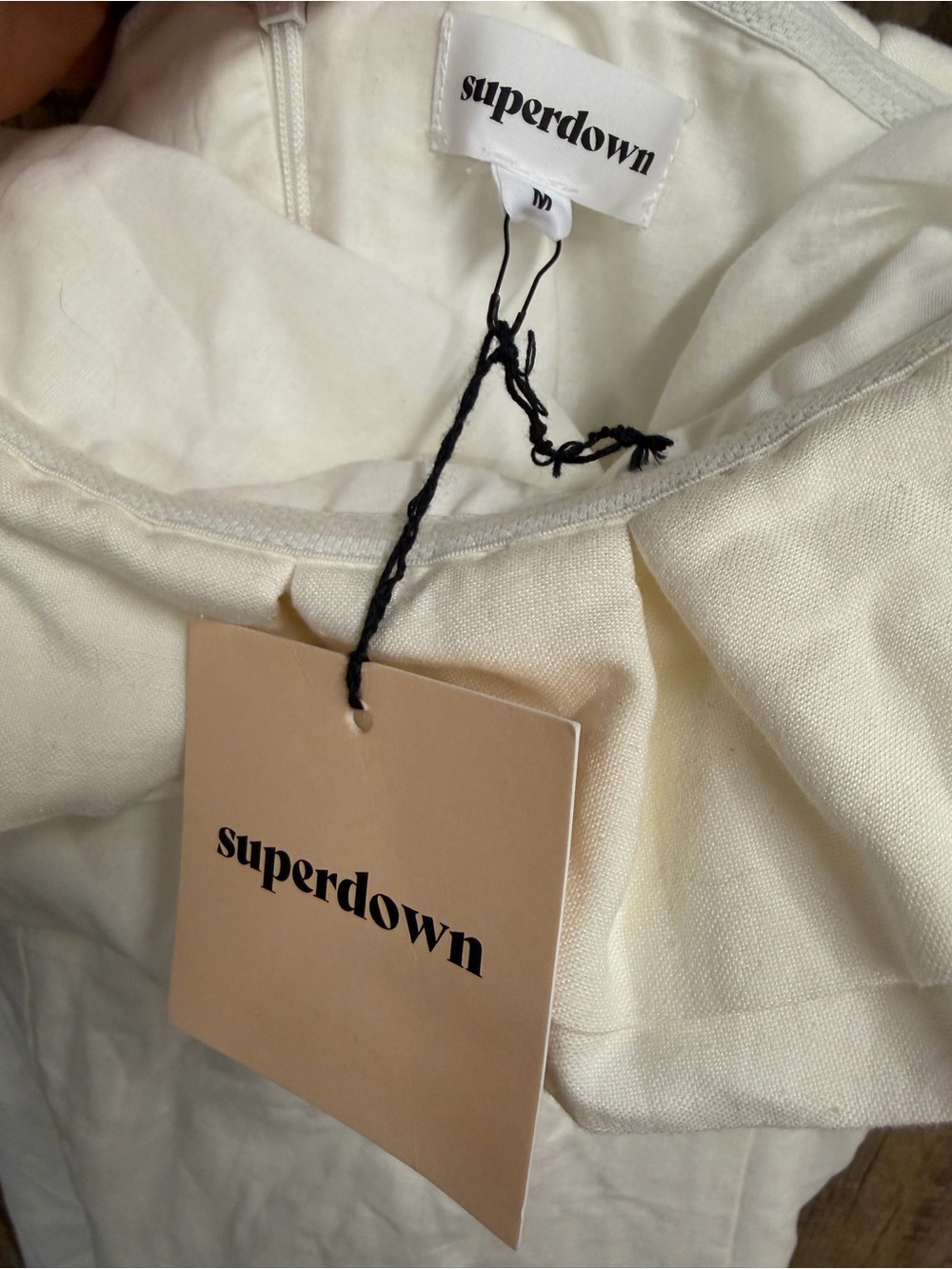 Superdown Emery Off The Shoulder Dress Ivory Ruffle-Neck Mini Revolve M — image 6 of 6